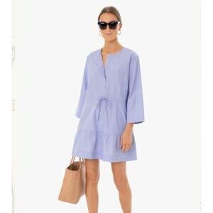 Pomander Place by Tuckernuck Chambray Lucy Dress sz 3XL Blue Tier Tie Waist Mini